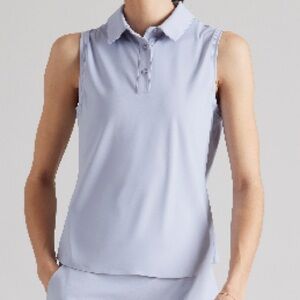RHONE Light Blue Sleeveless Polo Top